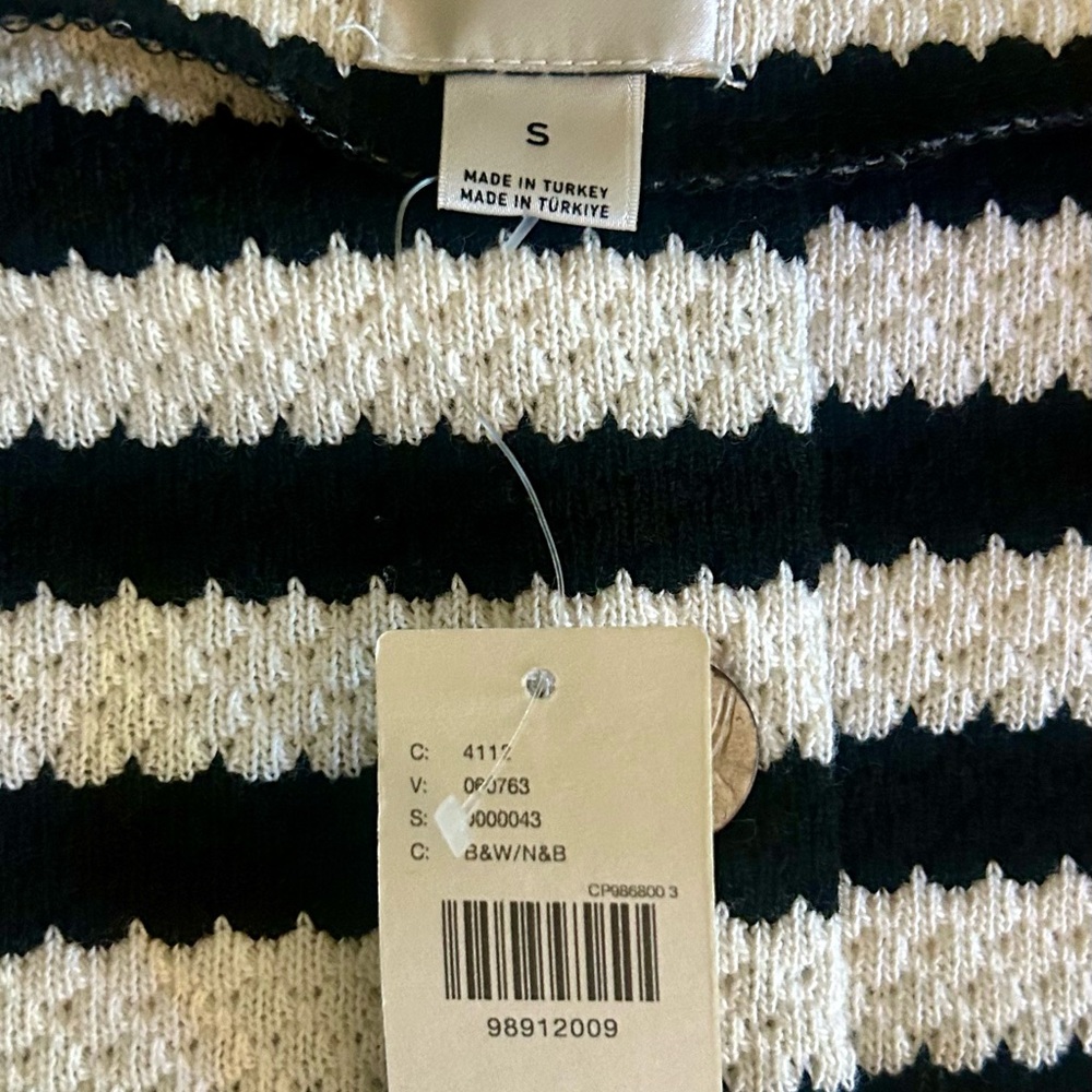 Anthropologie Black and White Striped Top NWT - Picture 4 of 6